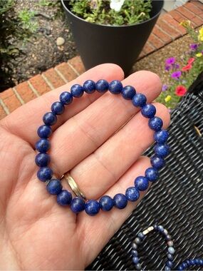 Lapis Gemstone Bracelet 7" Unisex